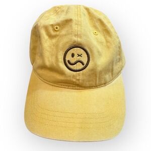 Sun Bum‎ x Sean Nelson Yellow Sad Face Embroidered Cotton Baseball Cap OSFA